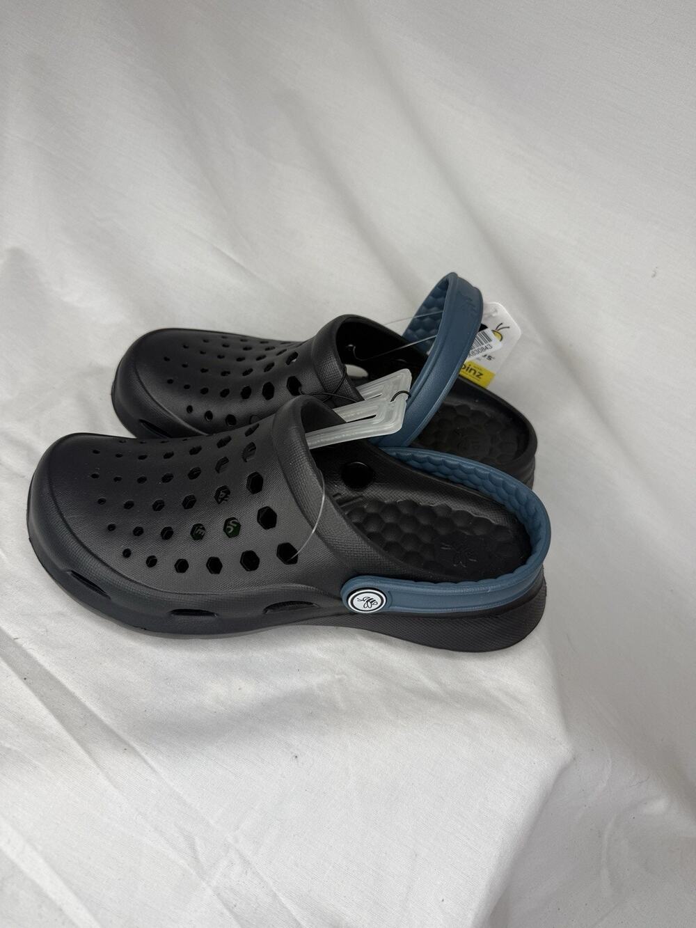 Joybees Kids' Dylan Slip-On Sandals Black Blue Strap Clog Kids 3, NWT